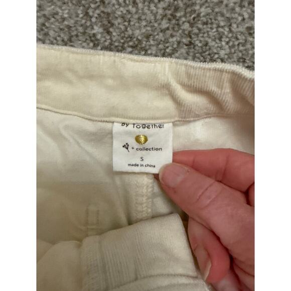 By Together Super High-Rise Raw Hem Bell Bottom in Cream, Small - Picture 6 of 7